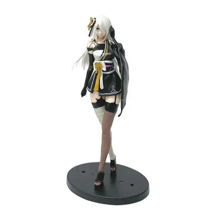 Nier automata yorha no 2 type b kimono anime girl figure with long silver hair gold accents and thigh-high stockings pvc collectible