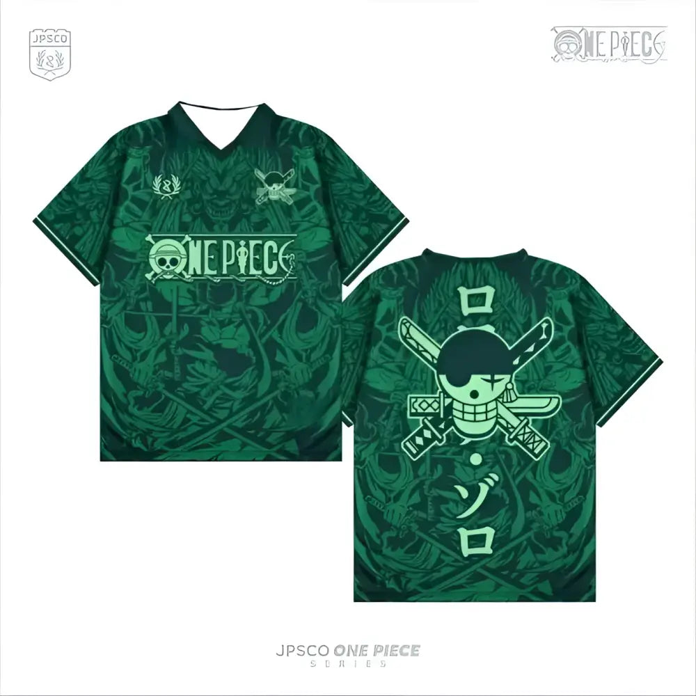 Dark green y2k style relaxed fit baseball jersey short sleeved v neck shirt with one piece skull logo and japanese text