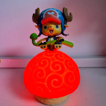 One piece devil fruit night light figure glowing red mushroom lamp with cartoon character for desktop ornament