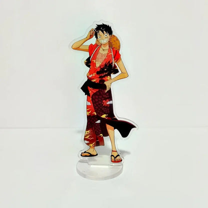 Clear acrylic stand featuring a smiling monkey d luffy 16cm 3d model from one piece collection