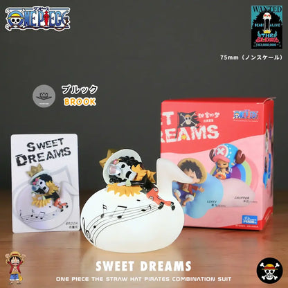 White brook figurine on swan with musical notes LED night light for one piece luffy led night rechargeable lamp