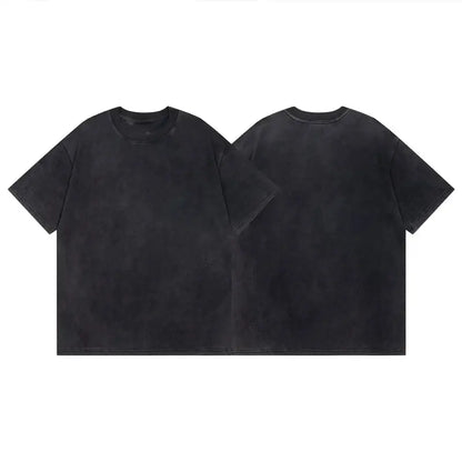 Black oversized one piece luffy tee with faded finish in washed cotton for street style anime graphic looks