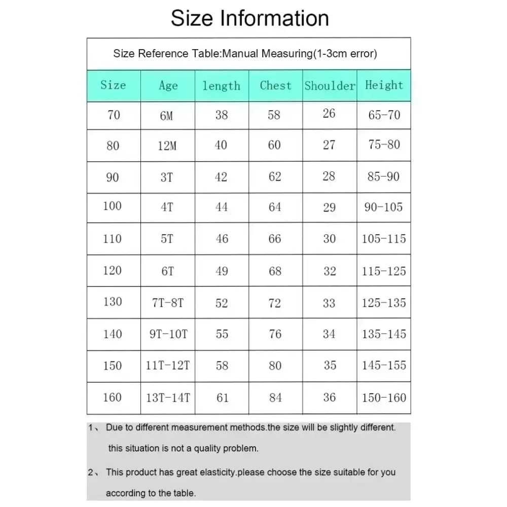 Size reference table in centimeters for one piece luffy and zoro football jersey quick dry sizes 70 to 160