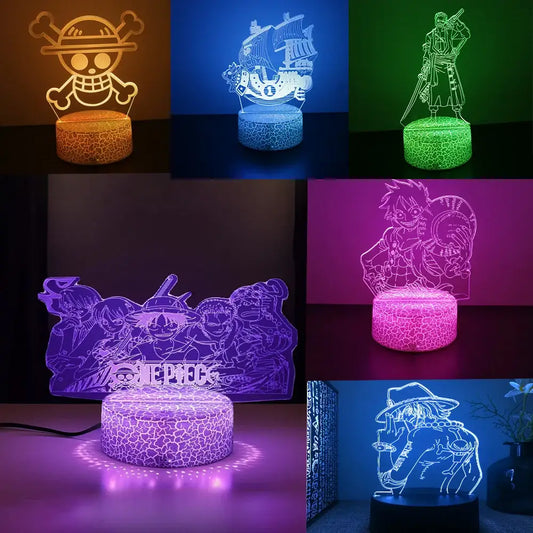 A colorful crackle-textured acrylic panel night light featuring 7-color changing 3d led designs from one piece with remote control