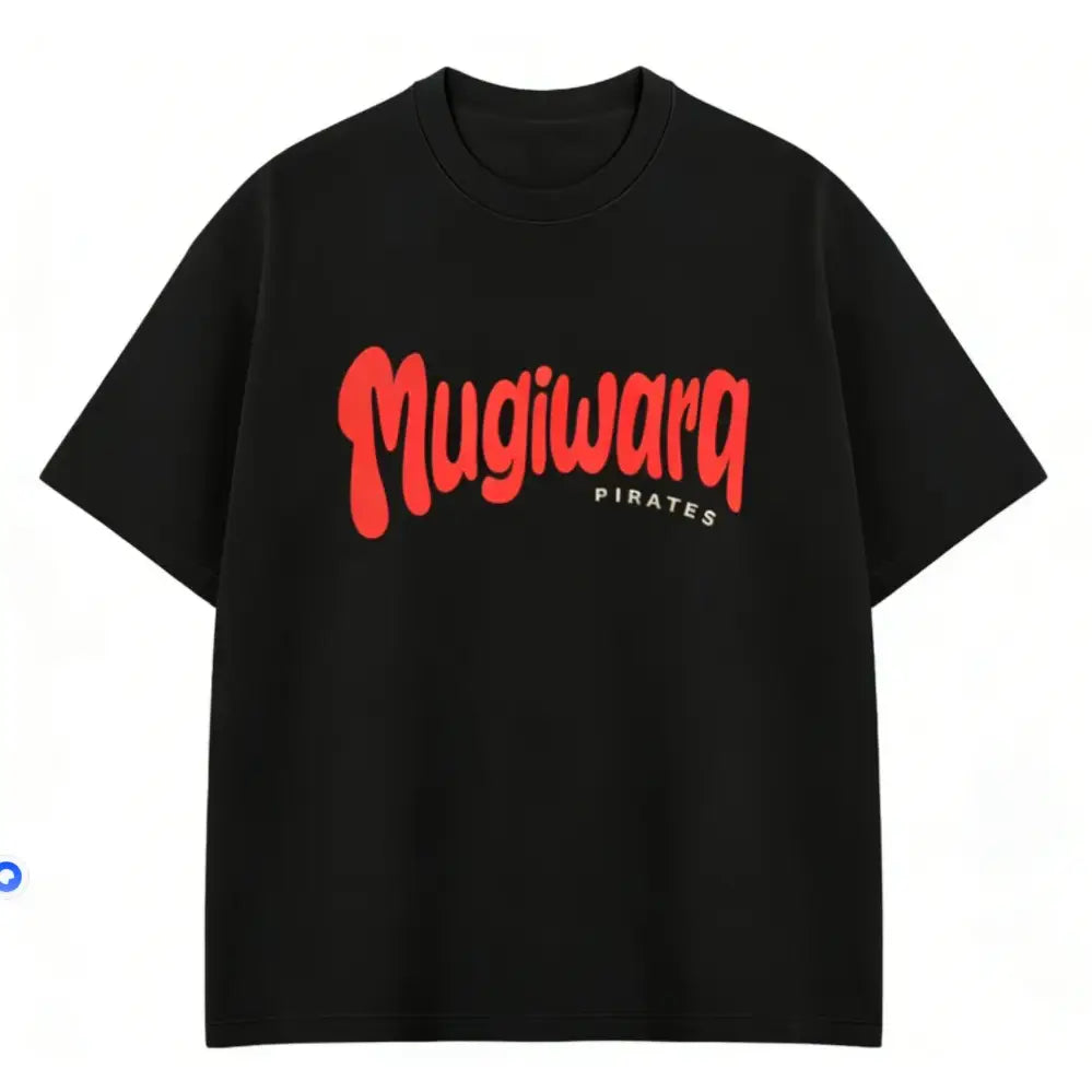 Black short sleeves one piece luffy zoro sanji tee with bold red mugiwara pirates graphic for everyday style