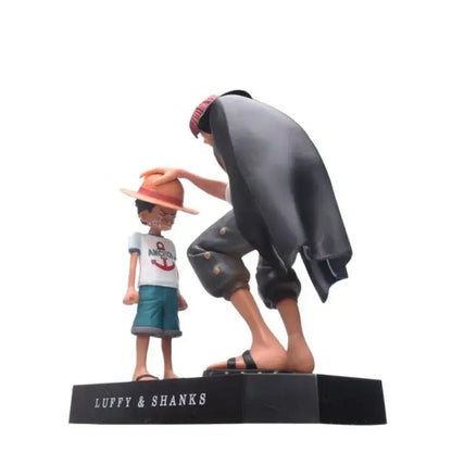 Black plastic base with white engraved luffy and shanks text for one piece monkey d luffy pvc statue 18cm figure