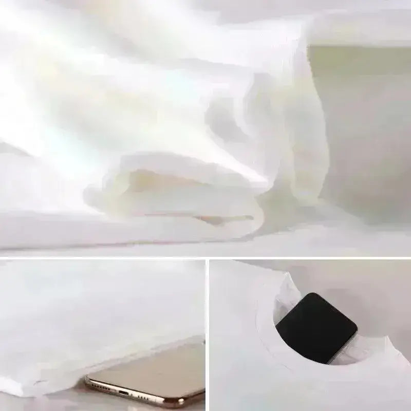 White soft fabric pouch with snug fit for small items shown with one piece monkey d luffy short sleeve cotton t shirt