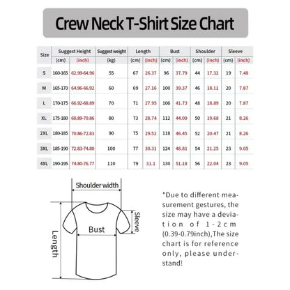 Crew neck one piece portgas anime t-shirt size chart in cm and inches for s to 4x perfect for parent-child matching