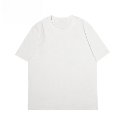 Minimalist white cotton crew neck t-shirt with short sleeves featuring double-sided straw hat pirates print