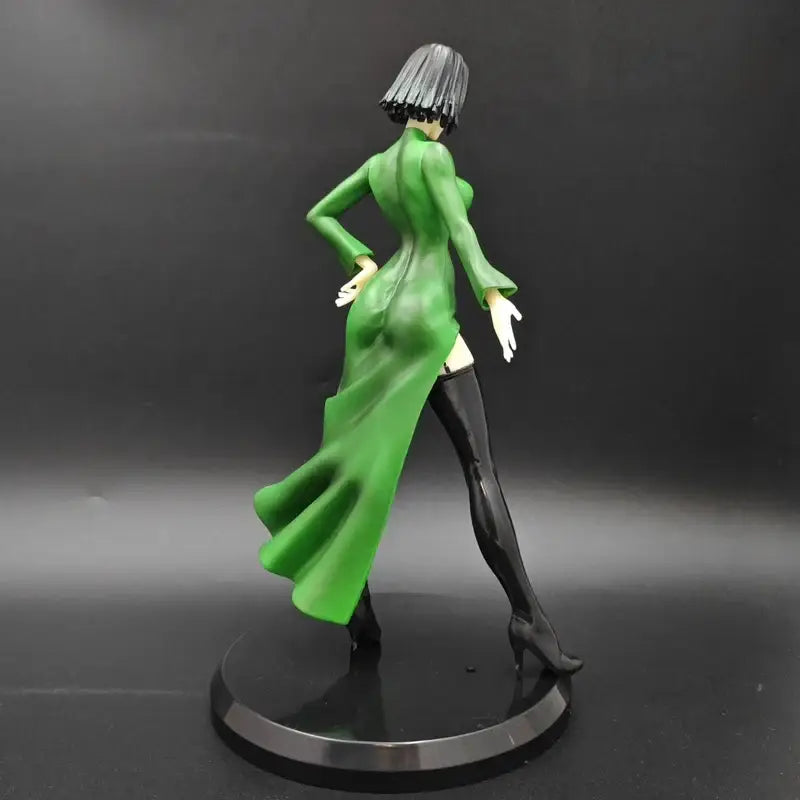 One punch man fubuki resin figure 22cm collectible featuring glossy green dress with high slit and black thigh-high boots