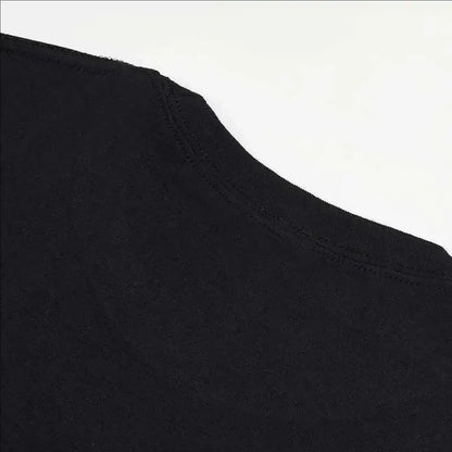 Black cotton crewneck t-shirt featuring a neatly stitched neckline from punch man saitama unisex collection