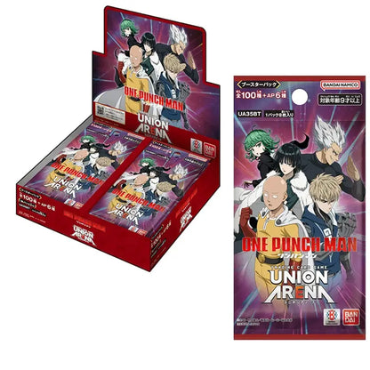 Red cardboard booster box for one punch man ua35bt trading card game booster packs display