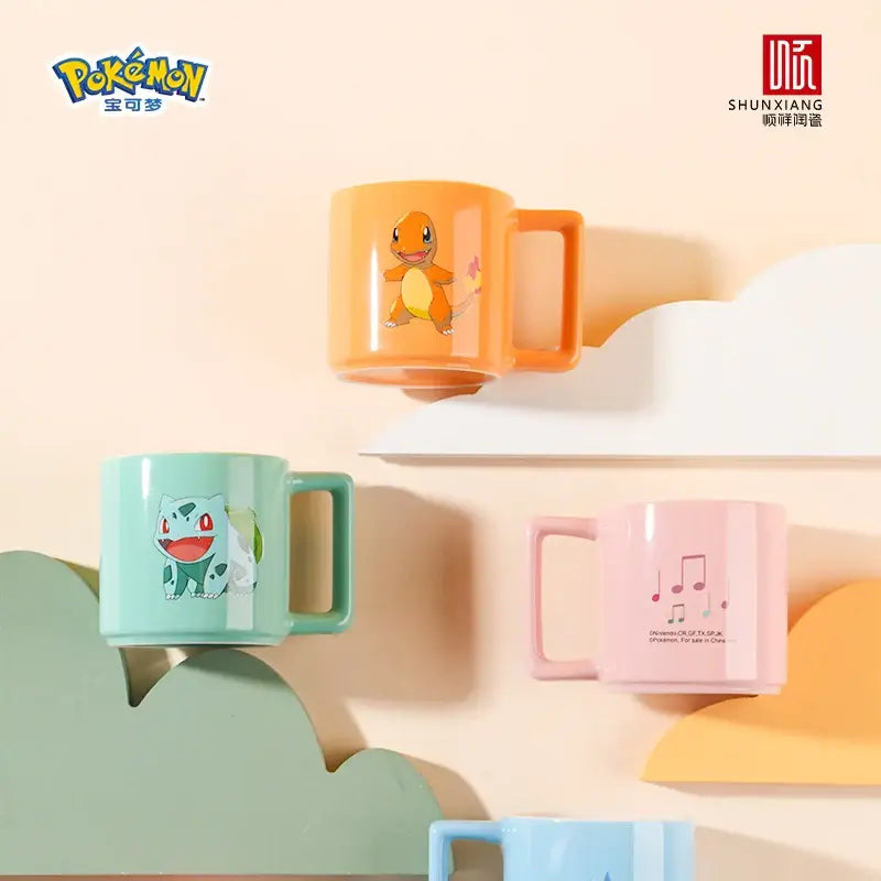 Orange ceramic mug featuring a printed charmander design for coffee and tea drinkers in the pokemon collection