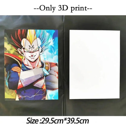 Vibrant 3d printed anime character vegeta on black plastic folder featuring pokemon charizard 3d lenticular poster wall art