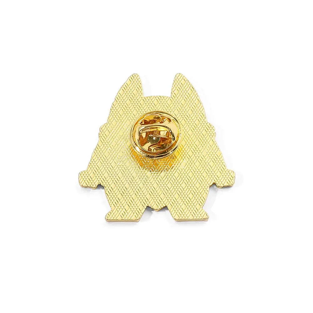 Gold-colored metal pokemon gengar enamel lapel pin shaped like a stylized cartoon creature with pointed ears and legs