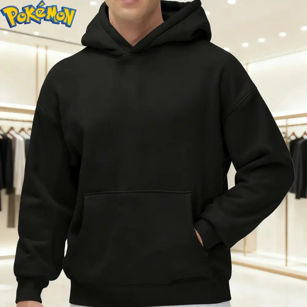 Black pokemon gengar oversized hoodie in purple cotton with front pocket and ribbed cuffs for casual wear