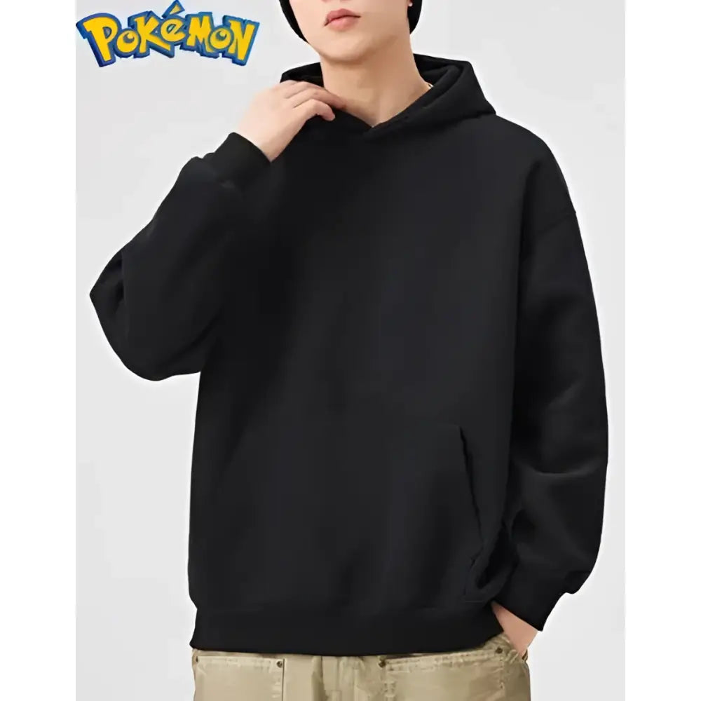 Black pokemon gengar oversized hoodie with soft cotton fabric and front pocket for comfortable casual wear