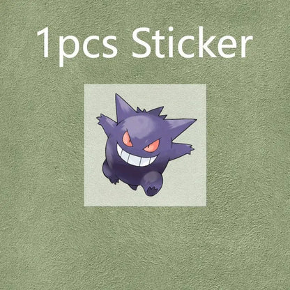 Purple gengar pendant necklace with glowing red eyes and sharp teeth in hip hop style accessory design