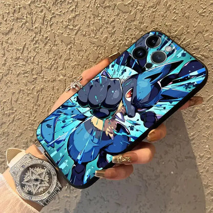 Pokemon gengar phone case with vibrant blue and black anime design and tpu protective cover for durable use