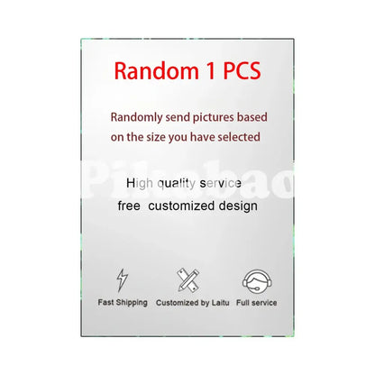 White rectangular product label with red and black text on pokemon greninja canvas scroll anime wall art offering custom design and fast shipping