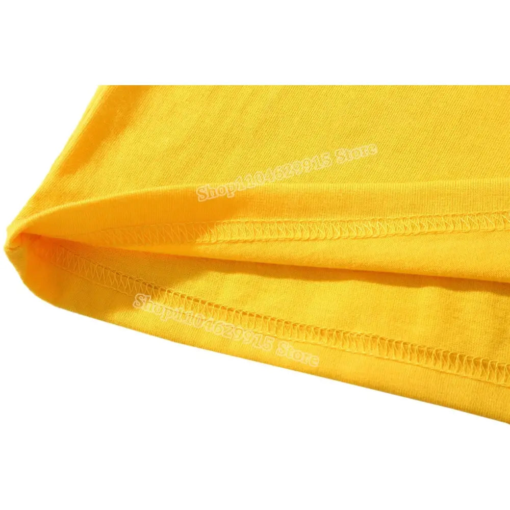 Bright yellow cotton pokemon pikachu and eevee t-shirt with neatly stitched hem for kids and adults