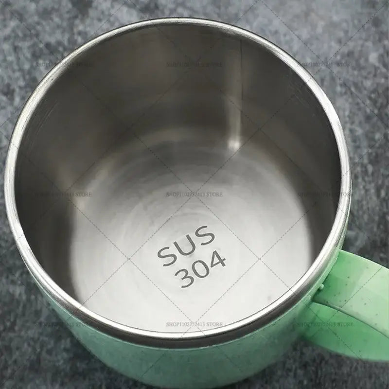 A mint green pokémon pikachu eevee insulated stainless steel mug with sus 304 interior and matching handle for anti-scalding