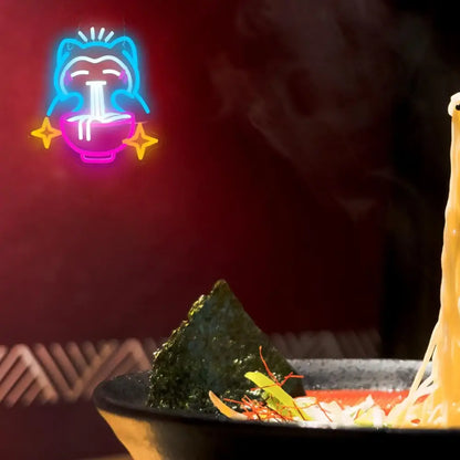Pokemon ramen led neon sign with a dimmable led neon design featuring a steaming bowl of ramen and colorful toppings