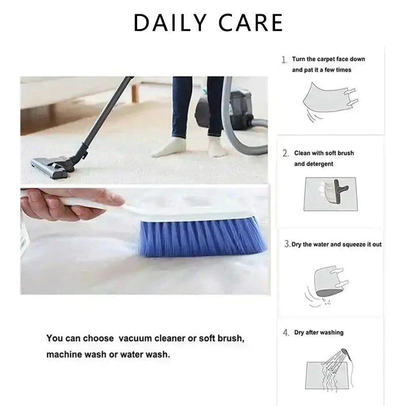 Blue bristle soft brush with white handle for cleaning the pokemon snorlax round carpet soft non-slip floor mat