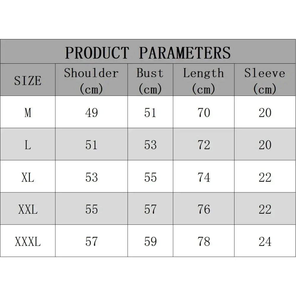 Gray table with white text showing size measurements in centimeters for pokemon starters abbey road parody oversized tee acid wash finish