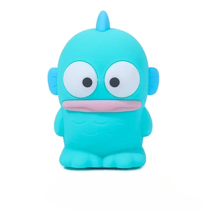 Cute turquoise silicone sanrio cinnamoroll night light with large white eyes and small blue horn for kids lamp