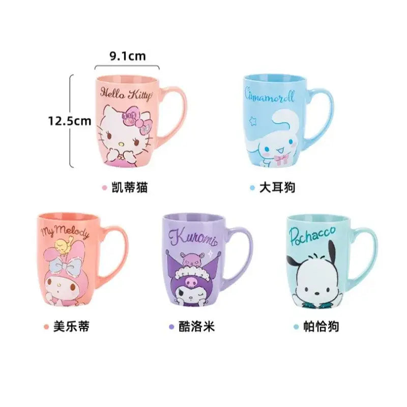 Pink ceramic mug featuring sanrio hello kitty design with signature bow and smiling face 600ml large capacity