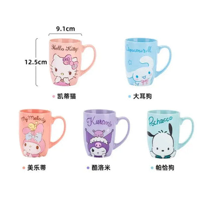Pink ceramic mug featuring sanrio hello kitty design with signature bow and smiling face 600ml large capacity