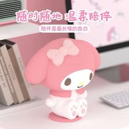 Sanrio My Melody clap night light featuring a pink soft silicone design with white face and paw accents