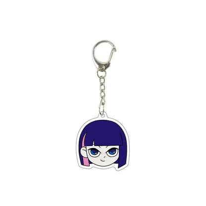Purple-haired anime character killer seven acrylic keychain with silver metal clip and chain cute pendant accessory