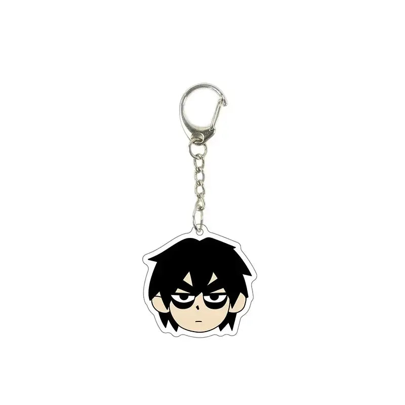 Black-haired anime character killer seven acrylic keychain with silver metal clip and chain cute pendant
