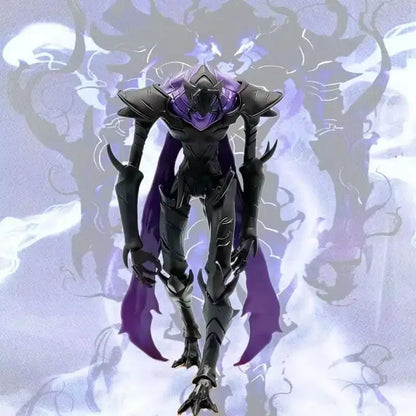 Solo leveling ant king beru pvc statue featuring a menacing black and purple armored ant king figure with clawed limbs and cape
