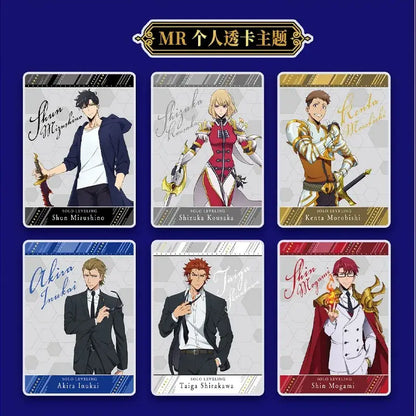 Set of six solo leveling che huiyi photo cards featuring anime characters in instant camera style design