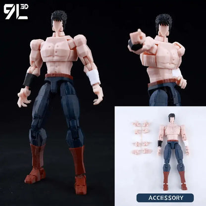 Solo leveling sung jin-woo action figure with pinkish skin dark blue pants and movable articulated joints 3d printed