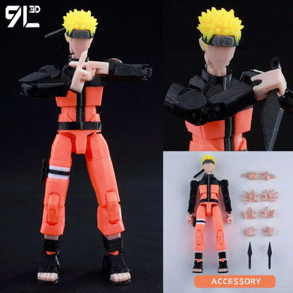 Solo leveling sung jin-woo 3d printed movable action figure with spiky yellow hair orange and black armor