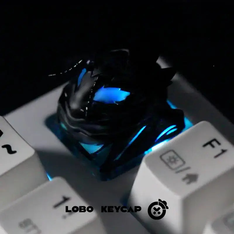 Black glossy resin solo leveling sung jin-woo esc keycap with blue led lighting for mechanical keyboard