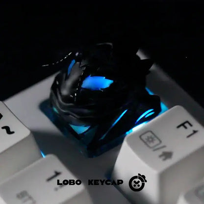 Black glossy resin solo leveling sung jin-woo esc keycap with blue led lighting for mechanical keyboard