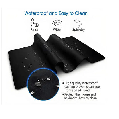 Black waterproof xxl 90x40cm mouse pad with smooth non-slip surface protects computer peripherals Solo Leveling Sung Jin-Woo