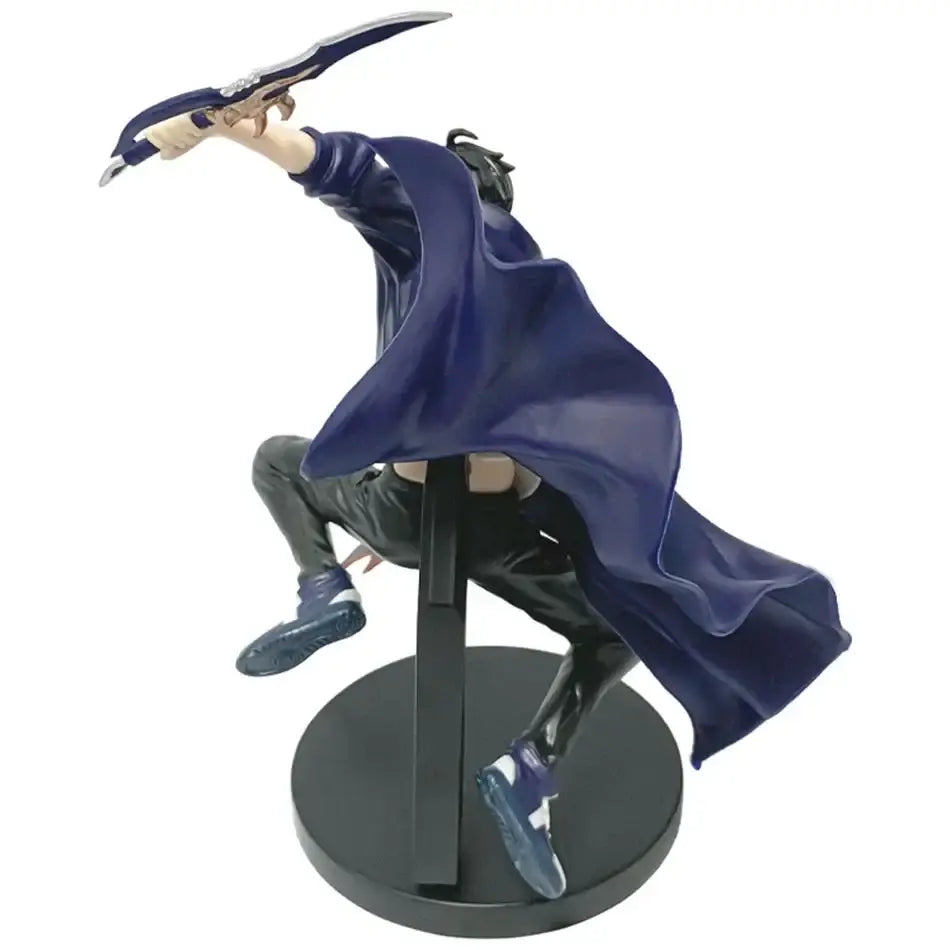 Solo leveling sung jin-woo battle version 18cm pvc figure in blue cloak mid-action with sword and flowing cape