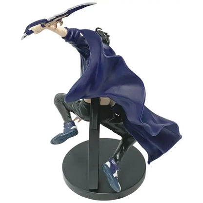 Solo leveling sung jin-woo battle version 18cm pvc figure in blue cloak mid-action with sword and flowing cape