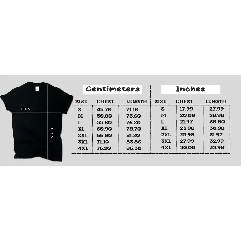 Black cotton solo leveling sung jin woo t-shirt with size chart on gray background soft unisex tee