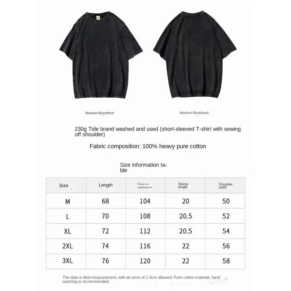 Black washed cotton solo leveling sung jin-woo t-shirt with vintage washed cotton and subtle stitching details