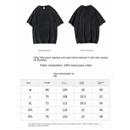 Black washed cotton solo leveling sung jin-woo t-shirt with vintage washed cotton and subtle stitching details