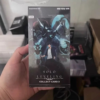 Black and teal collectible card box for solo leveling sung jinwoo collect cards vol 3 korean version with anime artwork