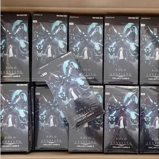 Black and teal solo level collect cards vol 3 trading card packs featuring anime artwork korean version