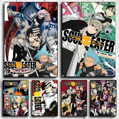 Soul eater poster featuring vibrant anime art on durable waterproof wall art for colorful and long-lasting display